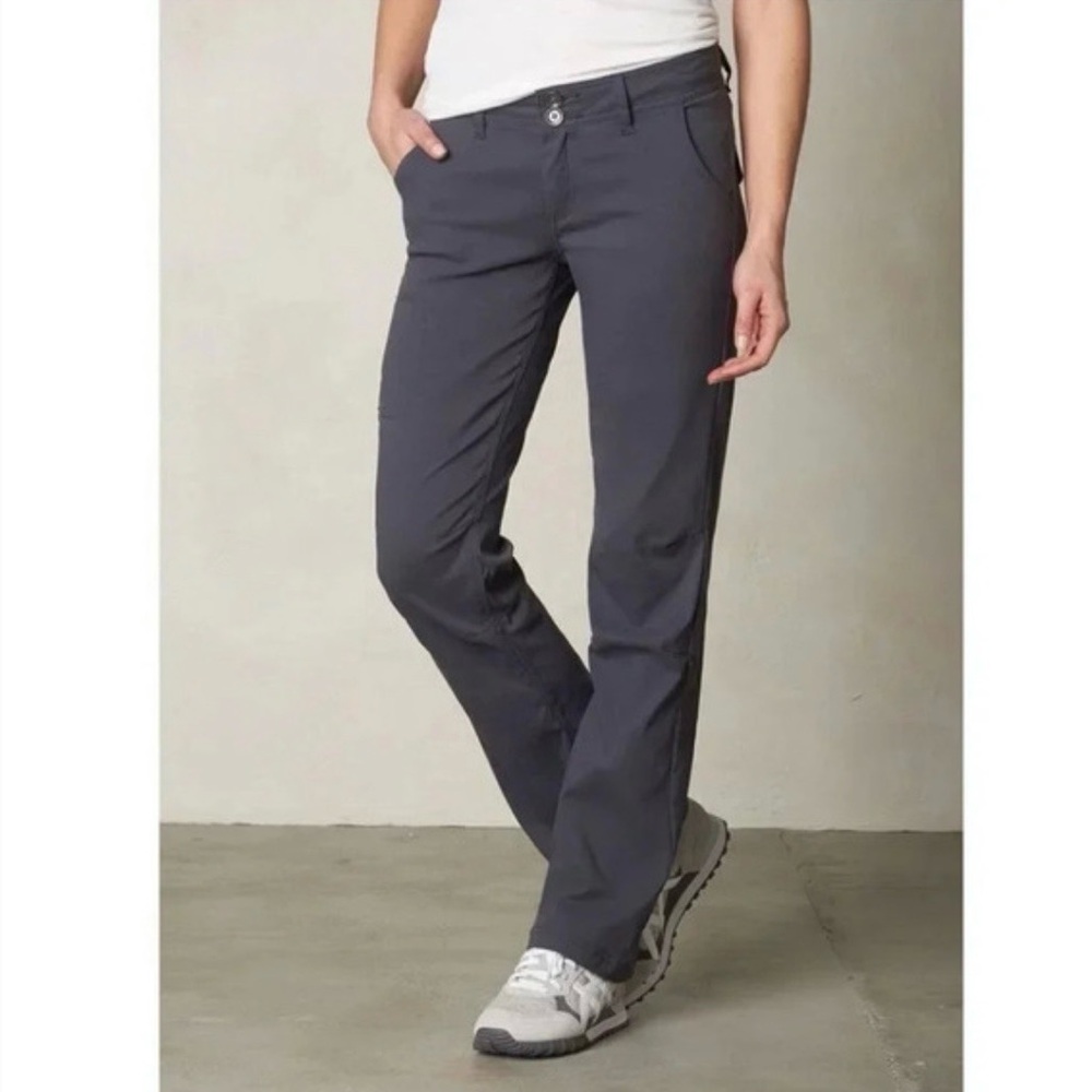 Prana Halle Stretch Nylon Roll-Up Hiking Pants, Coal, Size 12